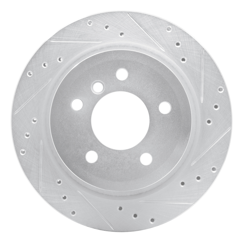 BMW Z4 Brake Rotor (1) - Rear Right - R1 Concepts - Drilled & Slotted - Silver - `09-`16
